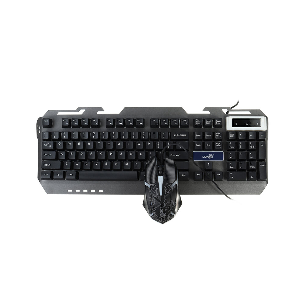 104 Keys Glowing Keyboard Mouse Combo USB Wired RGB Backlight Desktop Keyboard Mouse Gaming for PC L