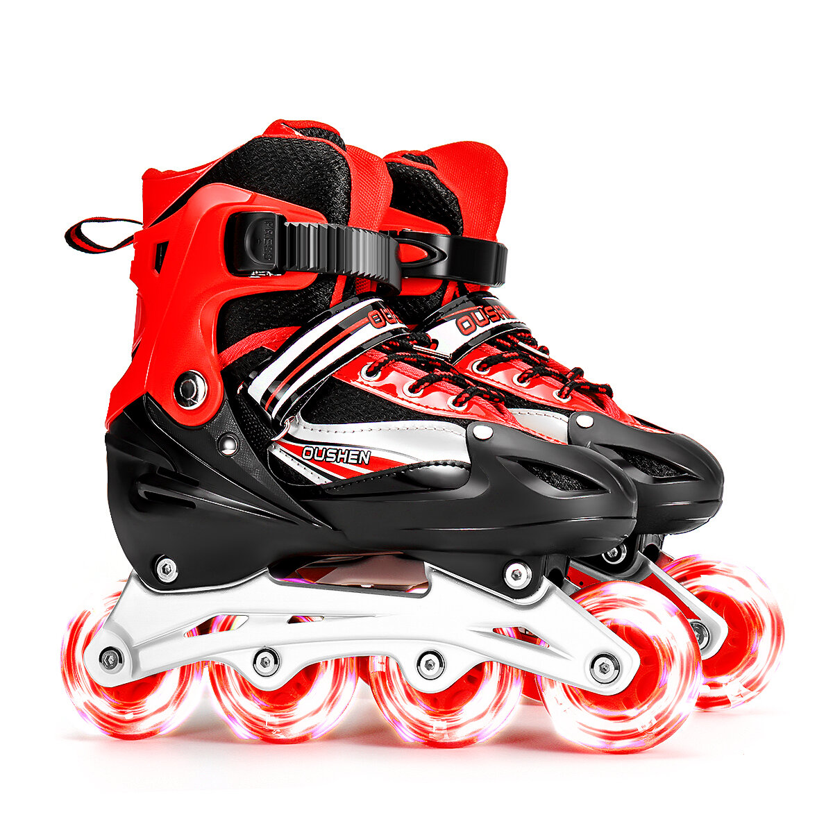 3 Sizes Kids Adjustable Roller Skate with LED Flashing Wheels Girl Boy Roller Shoes Inline Skates for Children＆Adult