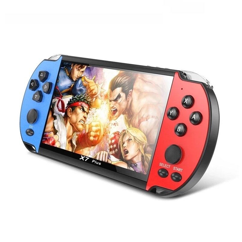 X7 Plus 5.1 Inch IPS Screen Retro Handheld Game Console Built-in 1000+ Classic Games Portable Mini V