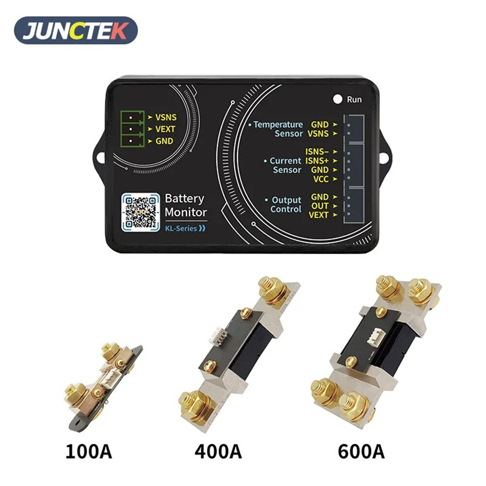 

JUNCTEK Battery Monitor Bluetooth KL-F DC 0-120V 0-600A Battery Tester Voltage Current VA Meter Battery Coulomb Meter Ca