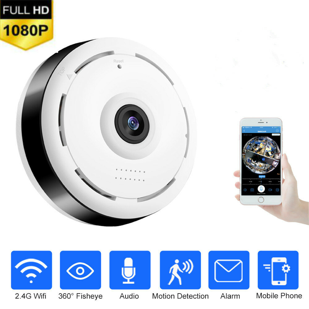 

WIFI Camera 1080P 360 Degree Panoramic Fisheye HD MINI Wireless IP Cam Indoor Home Security CCTV P2P Cloud