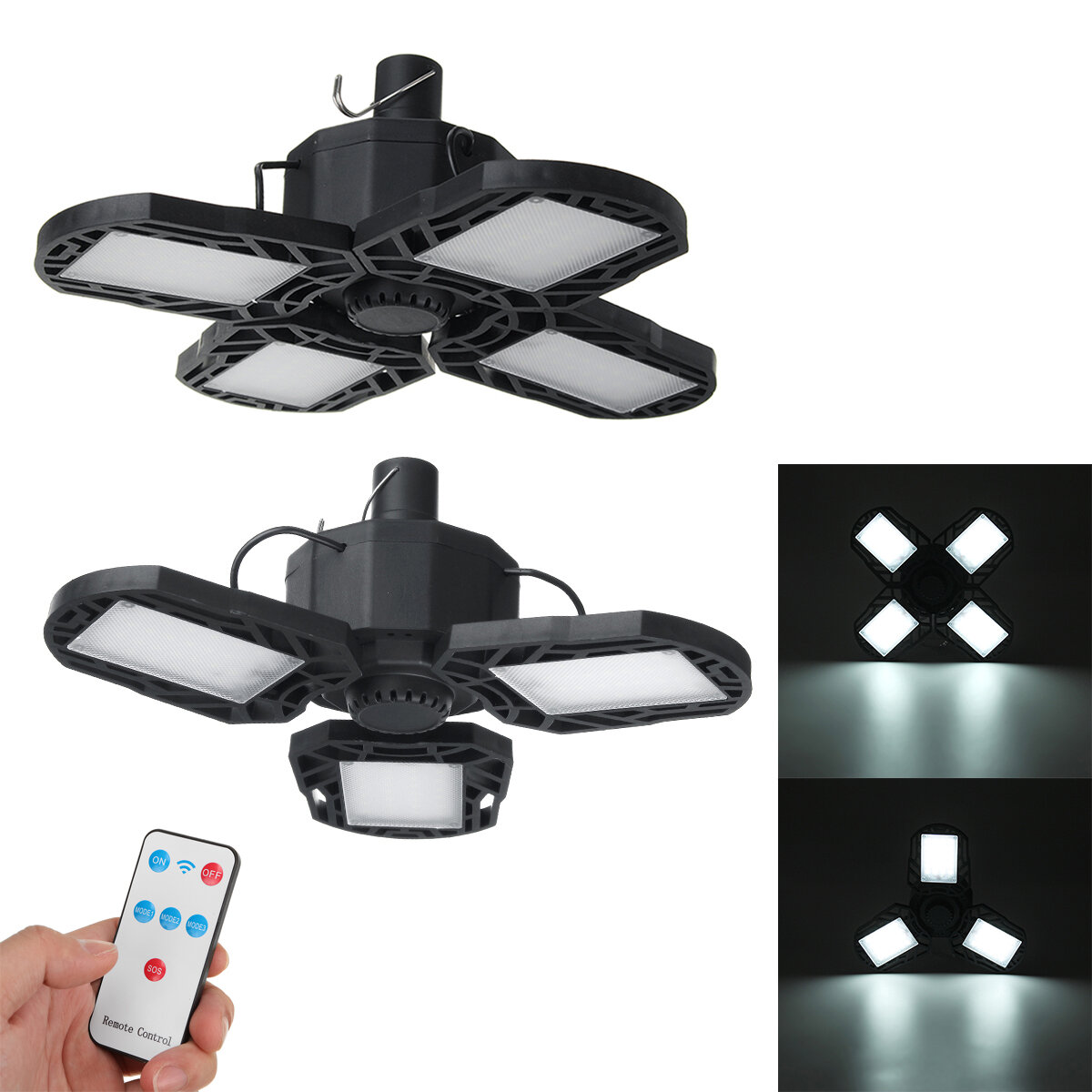 120 W Control remoto Solar cámping Luz 5 modos Carga USB Impermeable luz LED al aire libre Emergencia plegable Lámpara