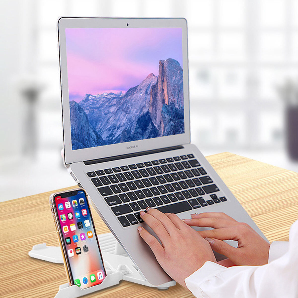 Portable Apple Macbook Stand Foldable Adjustable Laptop Holder Universal Ergonomic Non-slip Tablets 