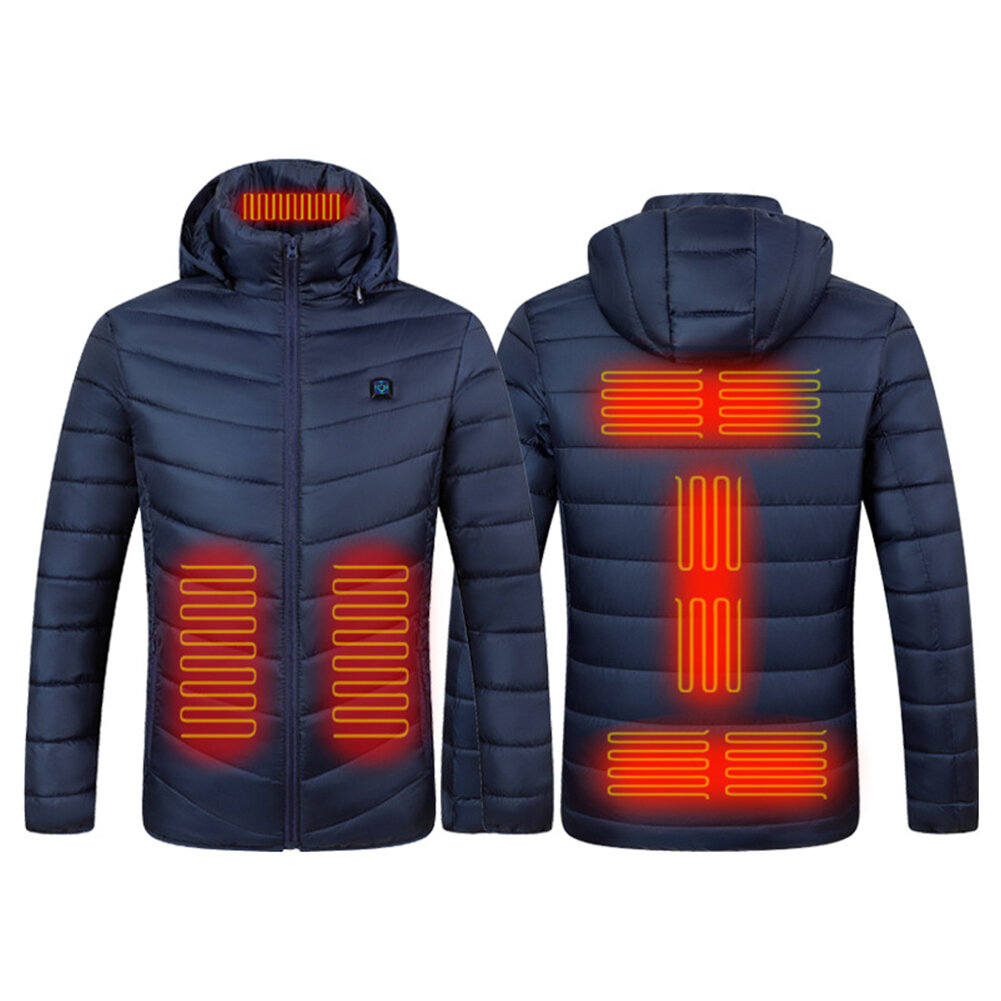 

Unisex 11 Areas Heating Jacket Men 3-Modes Adjust USB Electric Heated Coat Thermal Hoodie Jacket For Winter Sport Skiing