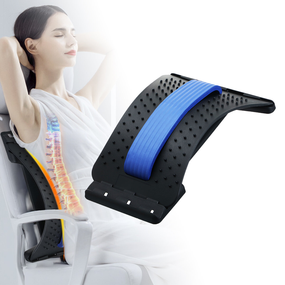 

Magnetic Back Massager Lumbar Support Device Multi-Level Adjustable Posture Therapy Corrector Back Stretch Spine Stretch