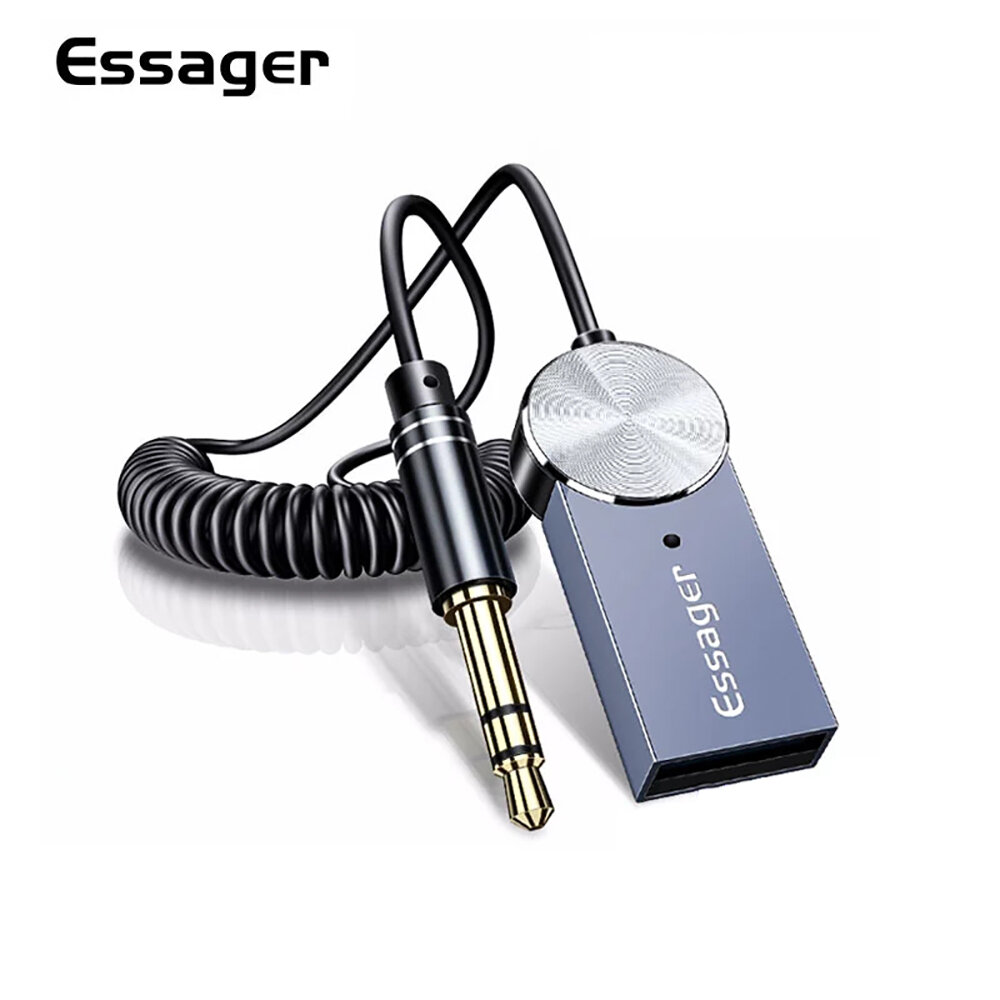

Essager UB01 bluetooth 5.0 Wireless Receiver Converter Adapter 3.5mm Aux Audio Music Transmitter
