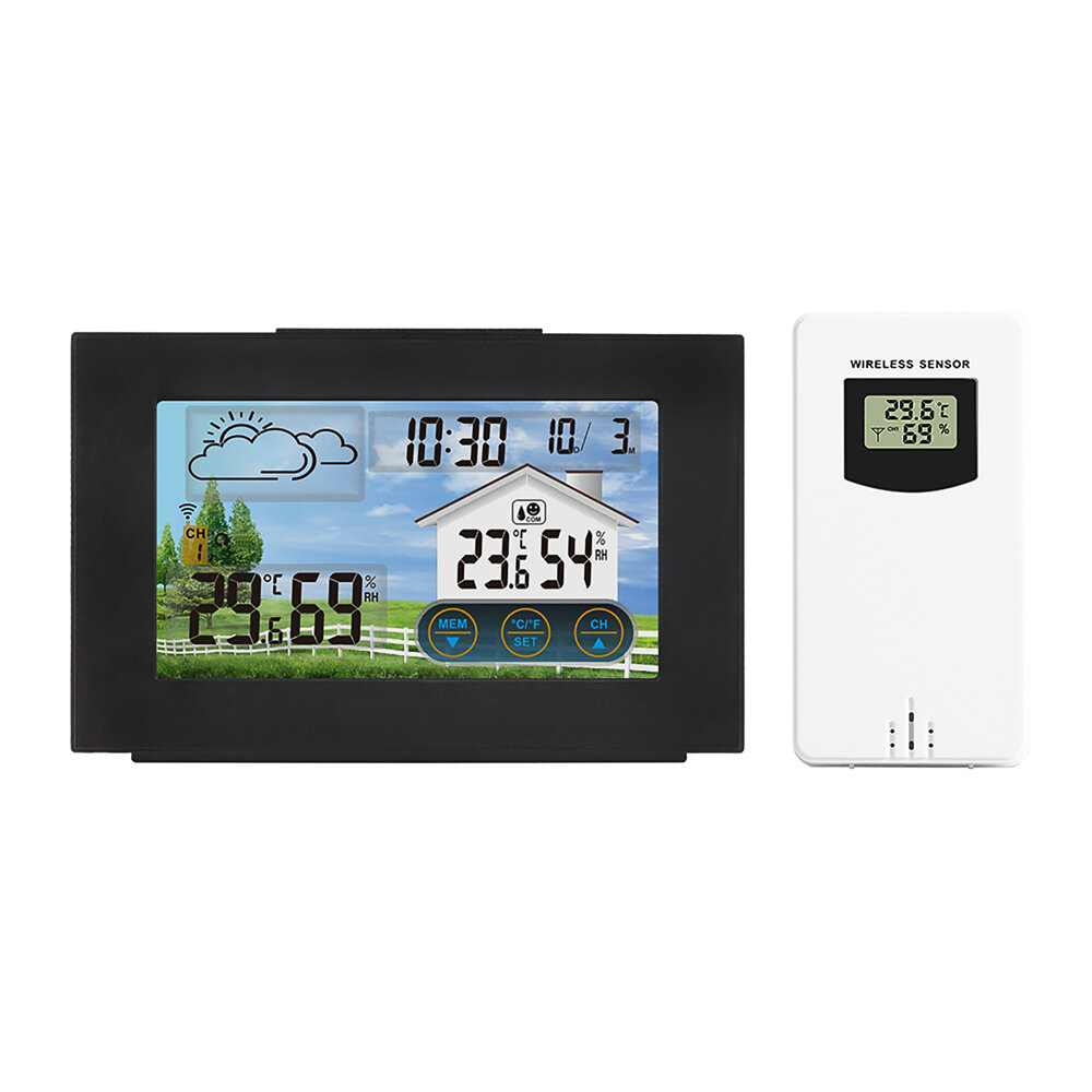 

Bakeey USB Color Touch Screen Weather Station Alarm Clock Wireless Color Screen Temperature & Humidity Weather Forecast