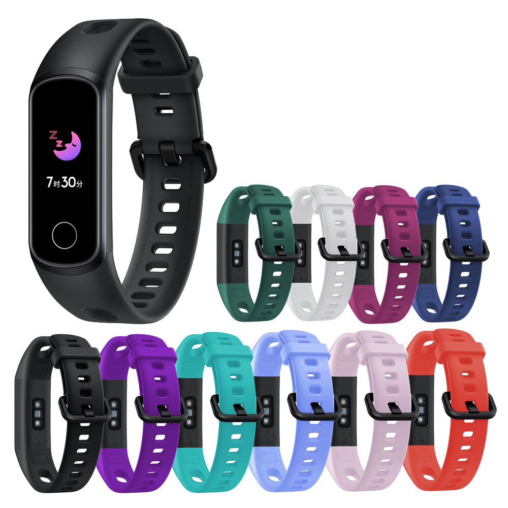 Bakeey Pure Color Soft Vervanging van siliconen horlogeband voor Huawei Honor Band 5i