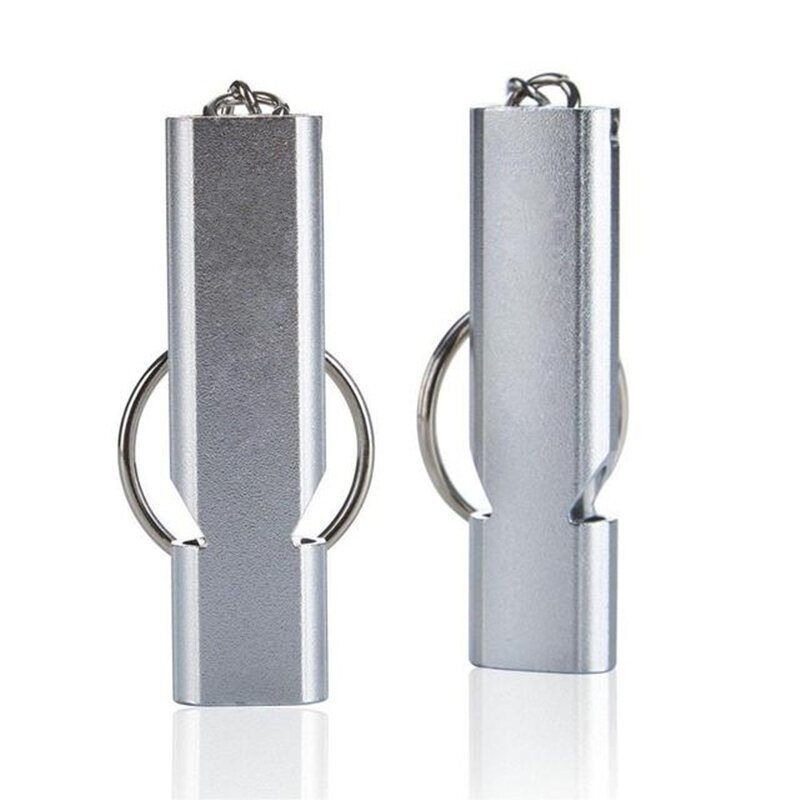 2pcs Emergency Whistle Aluminum Survival Lifeguard Whistle Lanyard Keychain For Outdoor Camping Boating Hunting Fishing