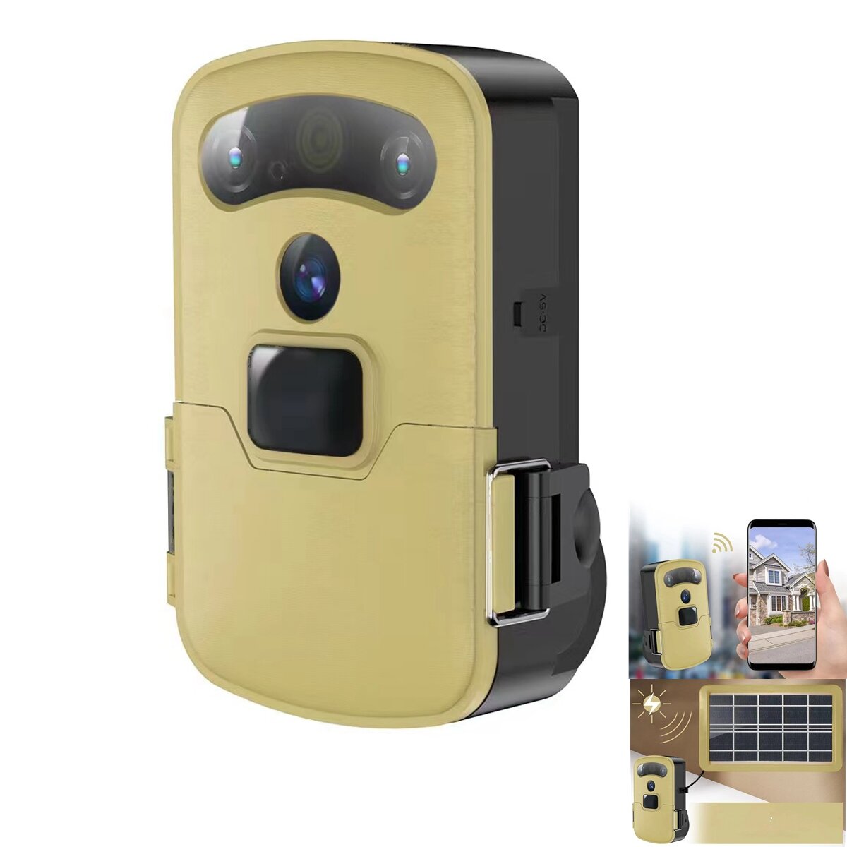 Solar Outdoor Trail Camera HD WIFI PIR Infrared Night Continuous Video Vision Motion Activated Hunti