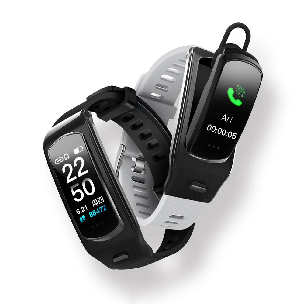 

Bakeey M5 bluetooth Calling Heart Rate Blood Pressure Oxygen Monitor Multi-sport Modes Smart Watch Earphone Watch