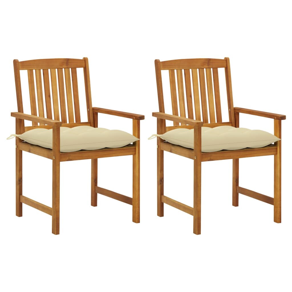 Director’s Chairs with Cushions 2 pcs Solid Acacia Wood