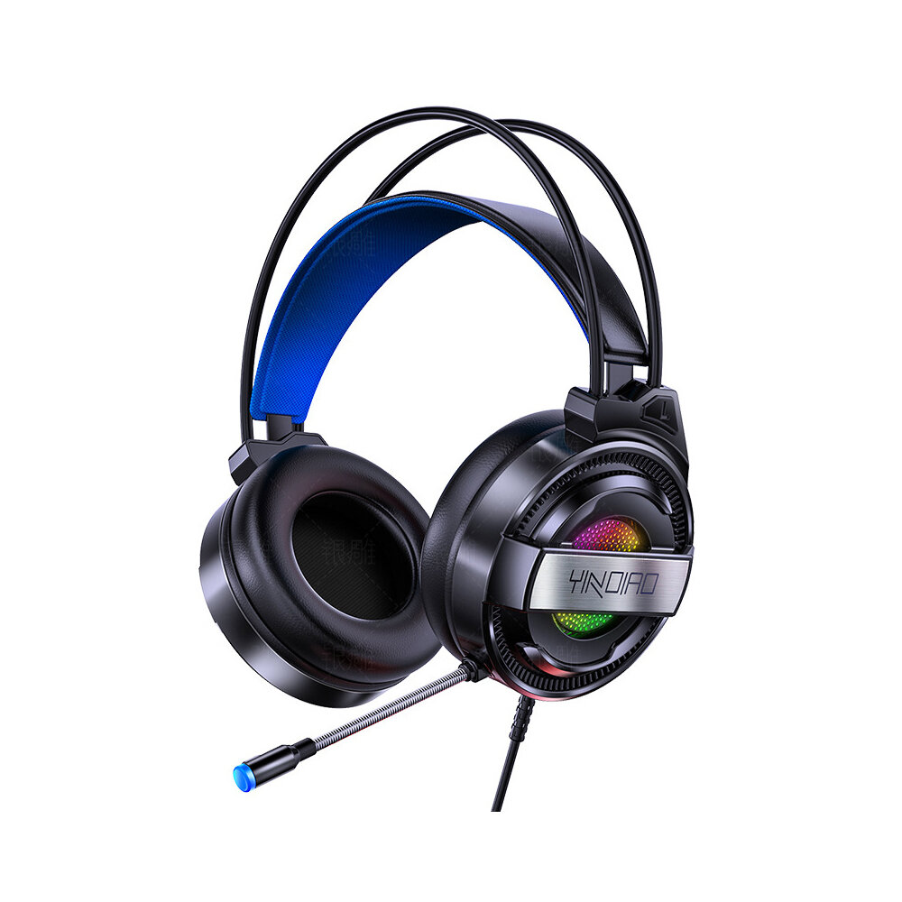 

Yindiao Q3 Gaming Headset 50mm Drive Unit 7.1 Channel Colorful LED Light Virtual Surround Sound Double 3.5mm Interface w