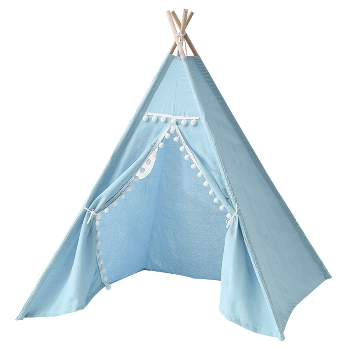 1.35M/1.6M /1.8M Large Cotton Canvas Kids Teepee Triangle Tent Children Indian Playhouse Pretend Play Tent Decoration Ga