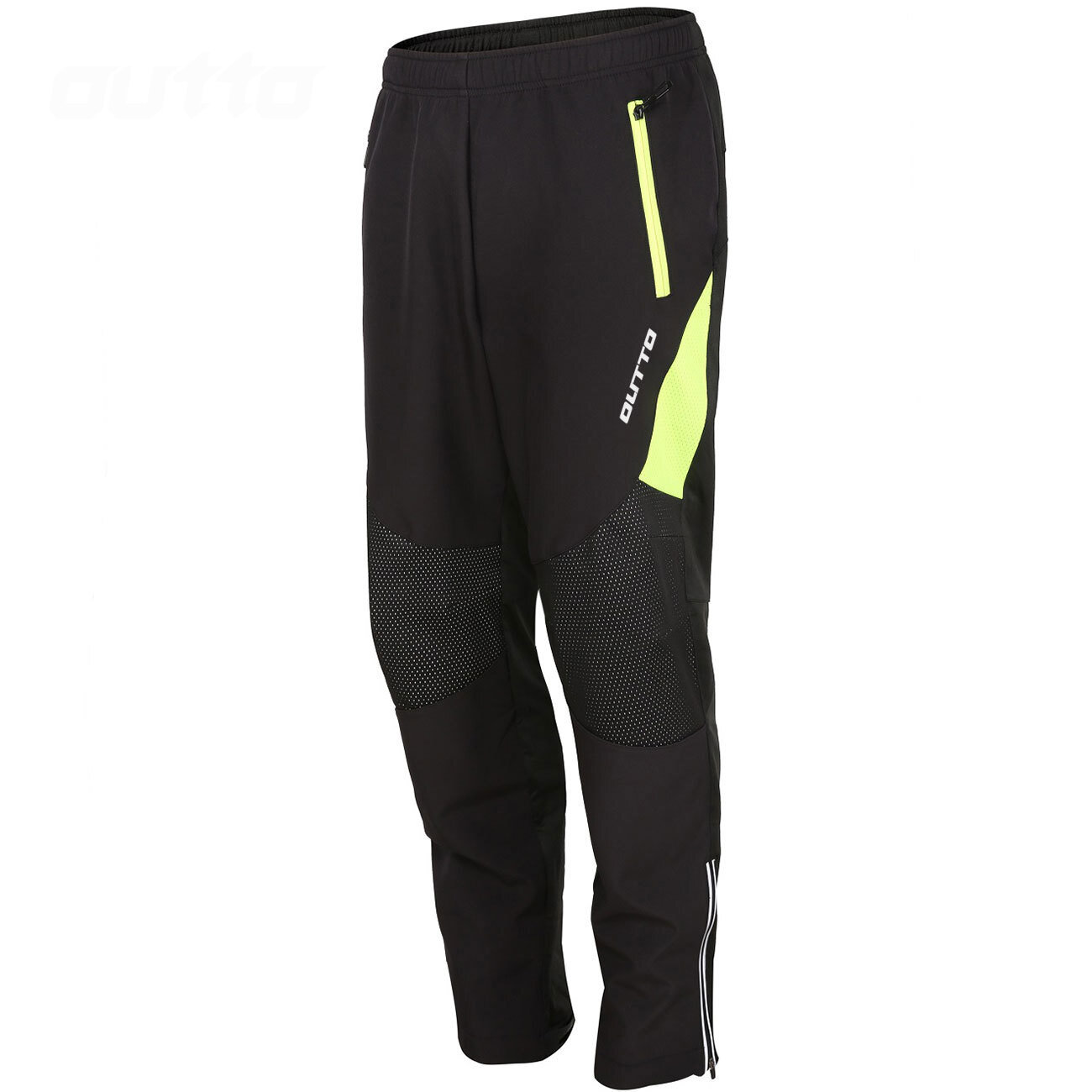 OUTTO Winter Men Cycling Trousers Fluorescent Green Waterproof Thermal MTB Bike Bicycle Riding Running Snowboarding Long