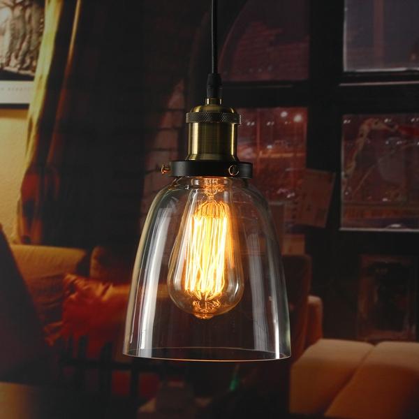 Vintage Industri?le Retro Loftglas E27 Plafond Lampshade Hanger Licht