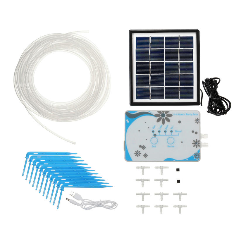 Solar DIY Micro automatische druppelirrigatiekit Zelfbewatering USB-opgeladen timer