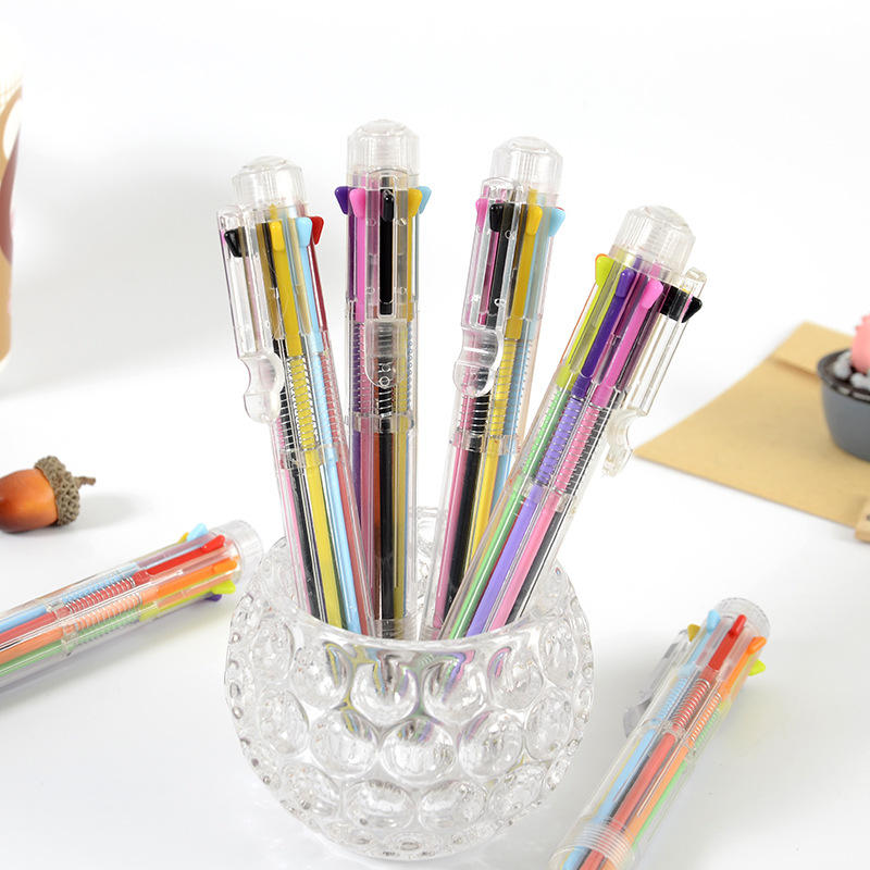 

1 х Многоцветная шариковая ручка Многофункциональная ручка 8 в 1 Цветная прессованная шариковая ручка Ручка 0,5 мм Школа