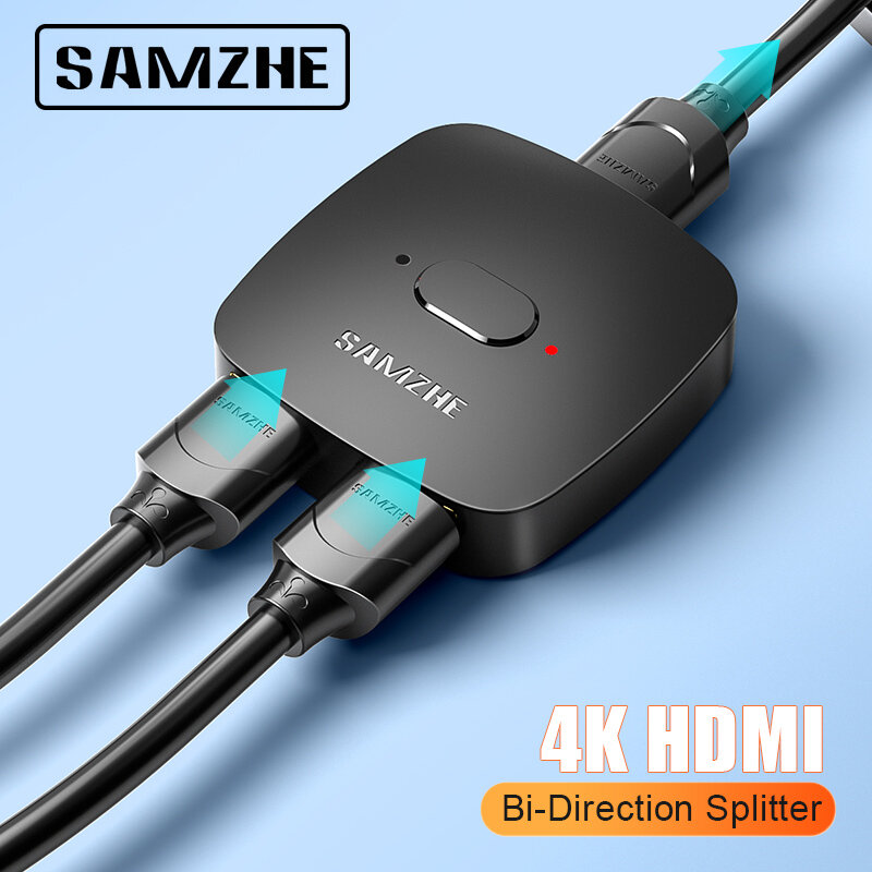 

SAMZHE HV-300 HDMI-compatible Splitter Adapter HDMI Two-way Switch Convertor for TV PC Projector Laptop