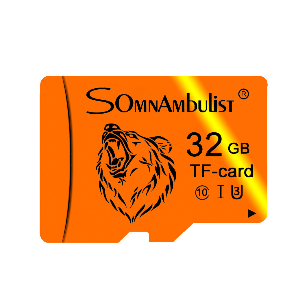 

Somnambulist C10 U3 TF Memory Card 16G 32G 64G 128G High Speed Flash Storage Card for Camera Mobile Phone (Bear Head Sty