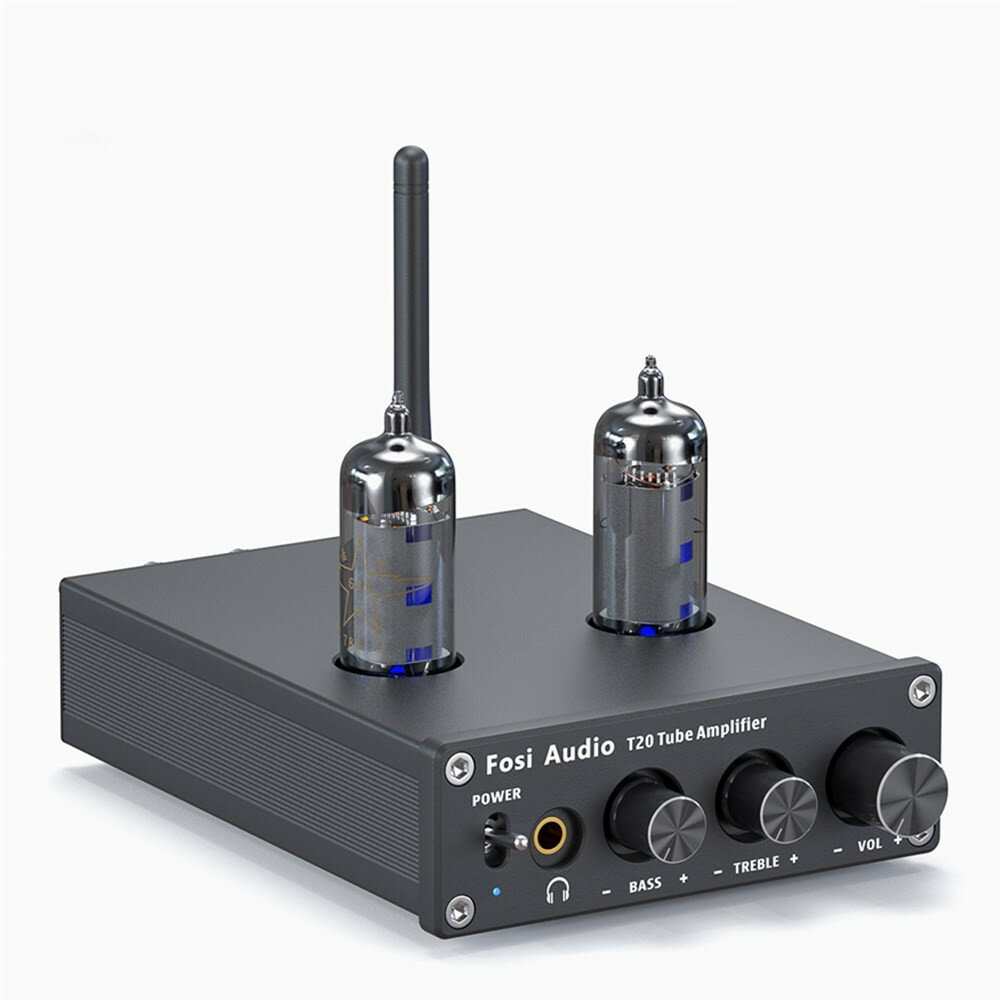 

Fosi T20 Bluetooth Tube Amplifier Stereo Receiver 2 Channel Class D Digital Mini Hi-Fi Power Amp Preamp Compact Integrat