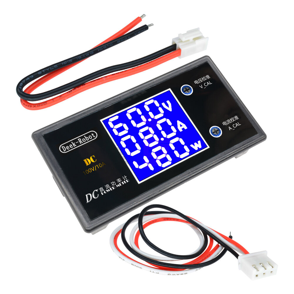 2pcs Digital DC 0-100V 0-10A 250W Tester DC7-12V LCD Digital Display Voltage Current Power Meter Voltmeter Ammeter Amp G