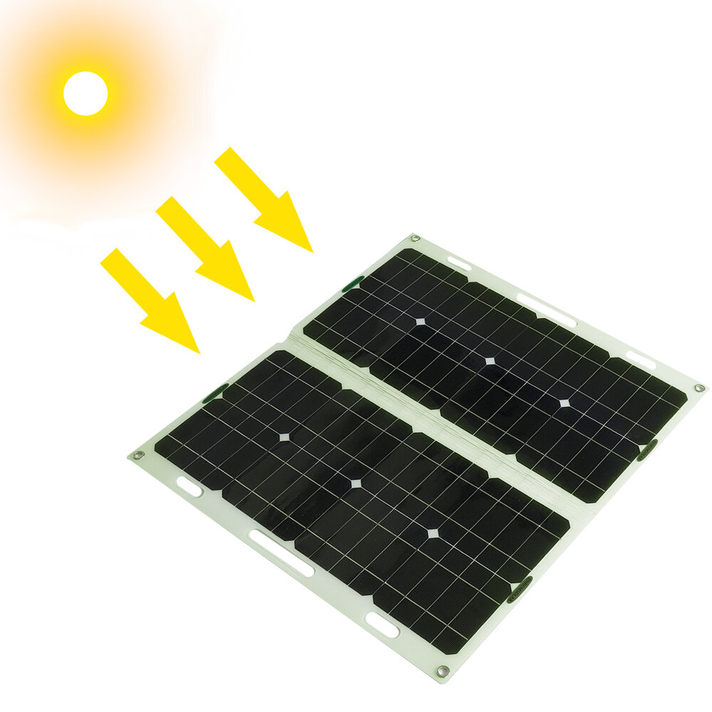 20 Вт 18 В Портативный Солнечная Панель Складная Солнечная Power Bank Световой генератор энергии LED Зарядное устройство для фонарика Кемпинг Пут