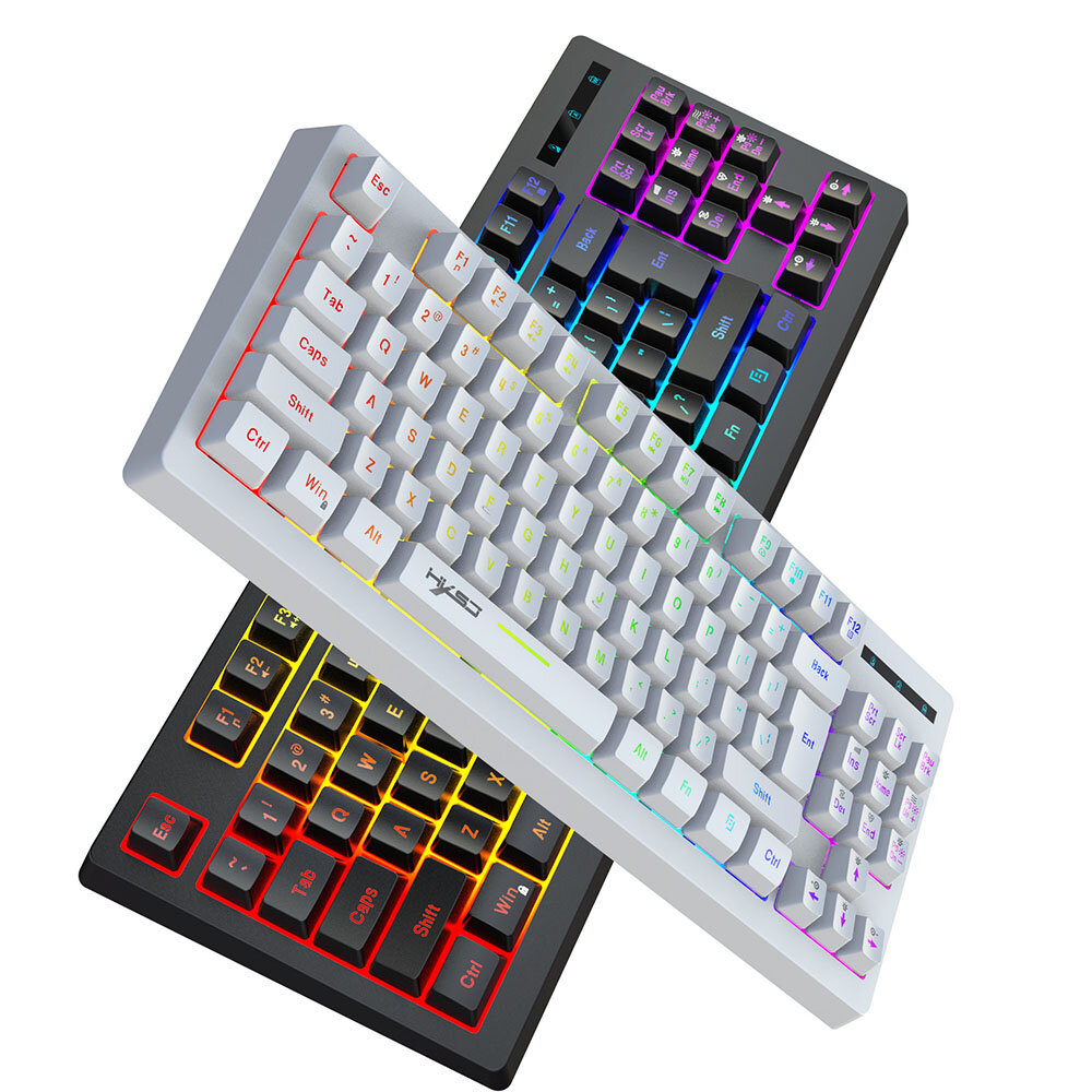 

L100 Wireless Keyboard 2.4G 87 Keys Waterproof Film Type RGB Backlight Keyboard for Home Office