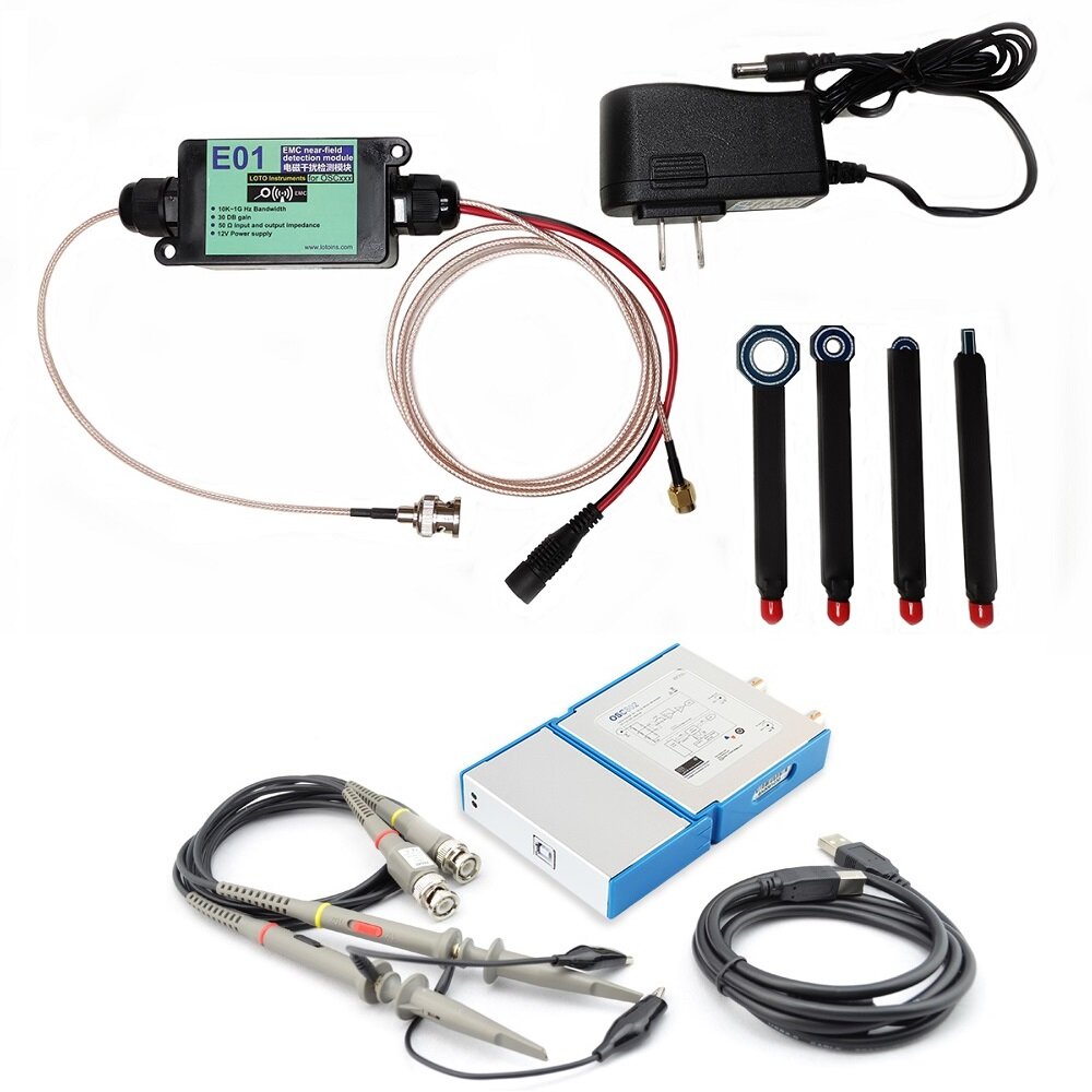 

LOTO E01_80 (OSCH02 Oscilloscope + E01 EMC Acquisition and Conditioning Module) USB/PC Virtual Digital Oscilloscope 2 Ch