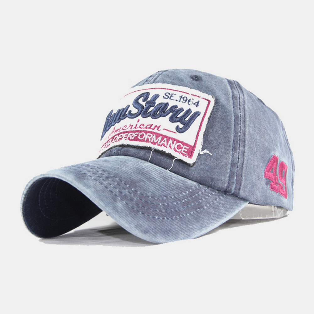 

Unisex Cotton Washed Embroidery Letter Pattern Sunvisor Sun Hat Baseball Hat