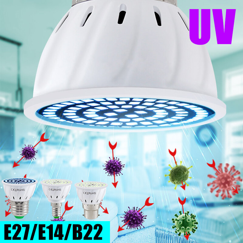 

E27 E14 B22 UV Germicidal Lamp Disinfection LED Bulb Sterilizer Light for Home Hotel Indoor Use 220V