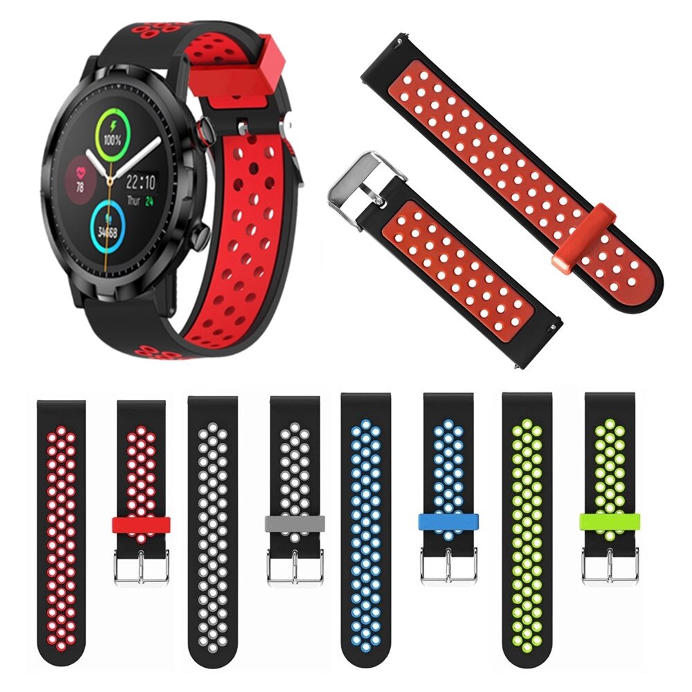 

Bakeey 22mm Width Colorful Breathable Lightweight Silicone Watch Band Strap Replacement for Haylou LS05S