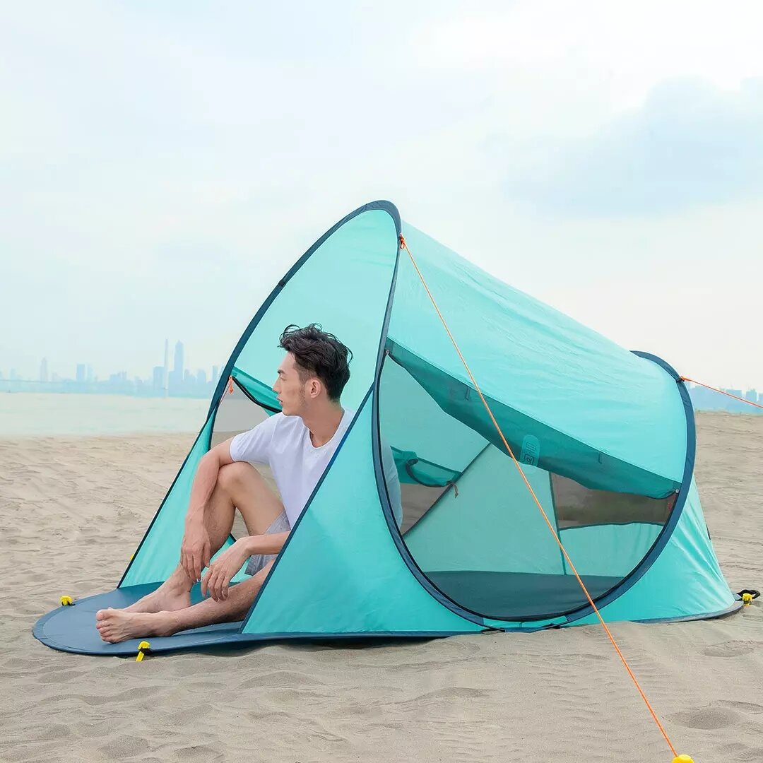ZENPH 3-4 Pessoa Automática Praia Barraca de UV Protetor solar Leve à prova d'água à prova de vento Canopy de acampamento com transporte Bolsa
