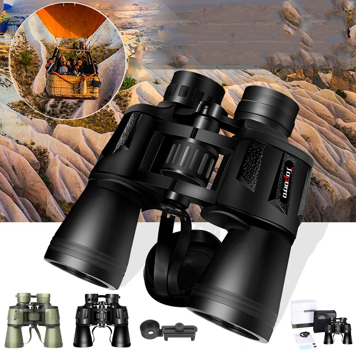Binoculares profesionales de alta potencia 20X50 HD con visión nocturna de largo alcance para acampar y viajar al aire libre.