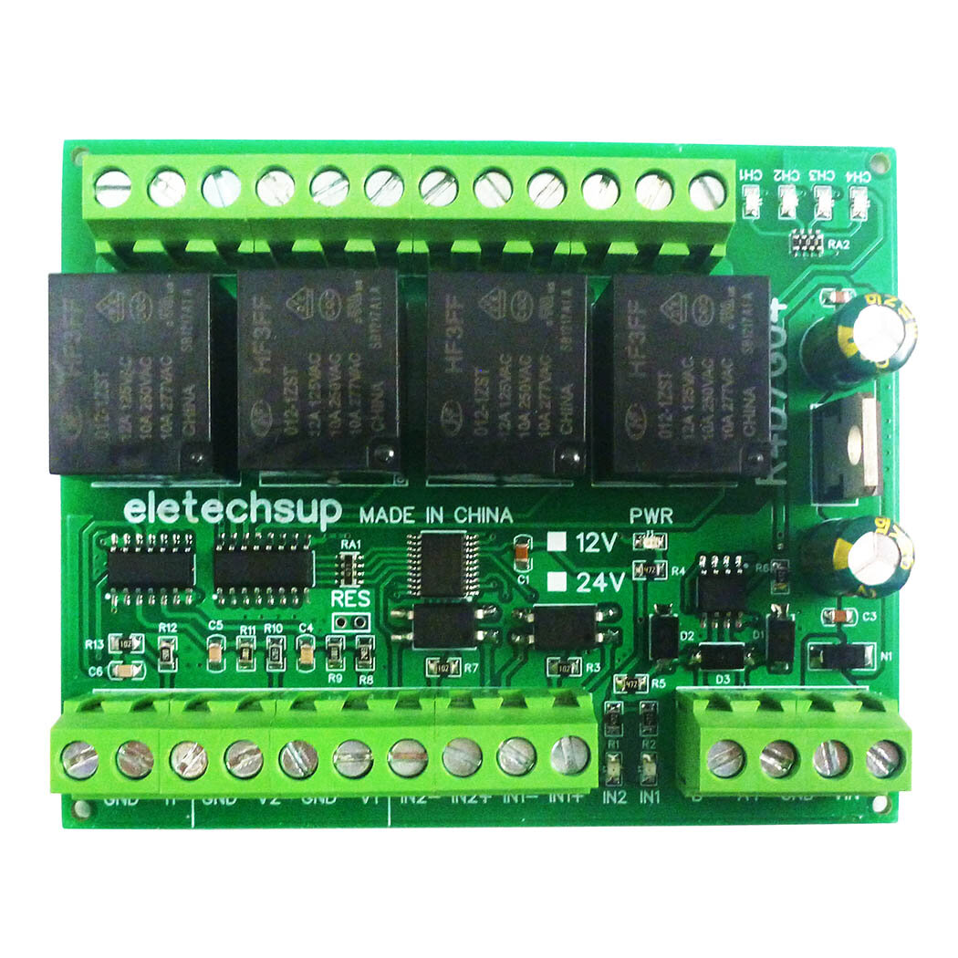 

R4D7G04 20DO 2DI 2AI RS485 Modbus RTU Relay Multifunction Module PLC IO Expanding Board 4-20MA 0-10V Current and Voltage