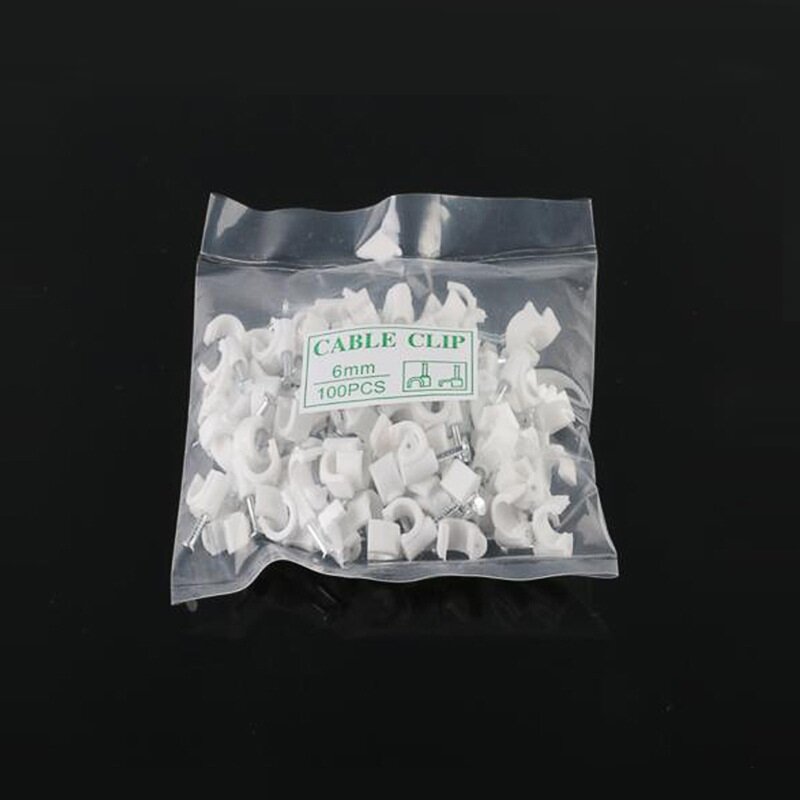 

HORD® 100Pcs 6mm Line Card Retainer Steel Nail Wire Card Nail Network Cable Phone Line Nail with Plastic Bag