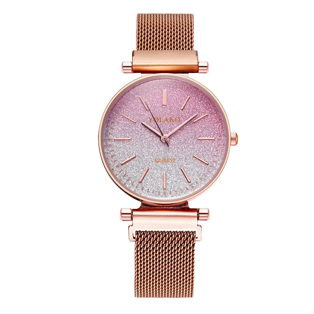 

Fashion Elegant Gradient Color Roman Number Dial Magnetic Buckle Ladies Wristwatches Quartz Watch