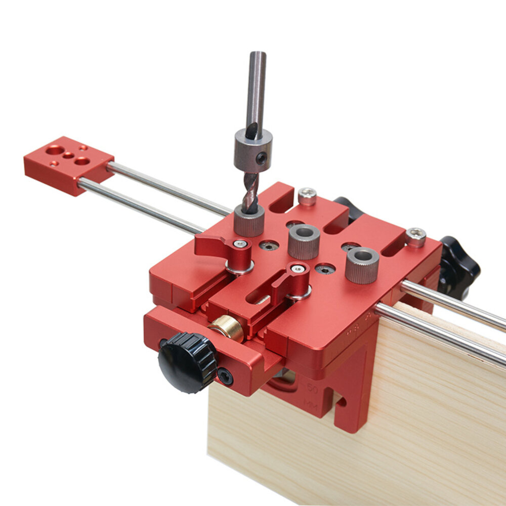 

3 in 1 Woodworking Hole Drill Doweling Jig Positioner Guide Locator Joinery System Kit Aluminium Alloy Alloy Wood Workin