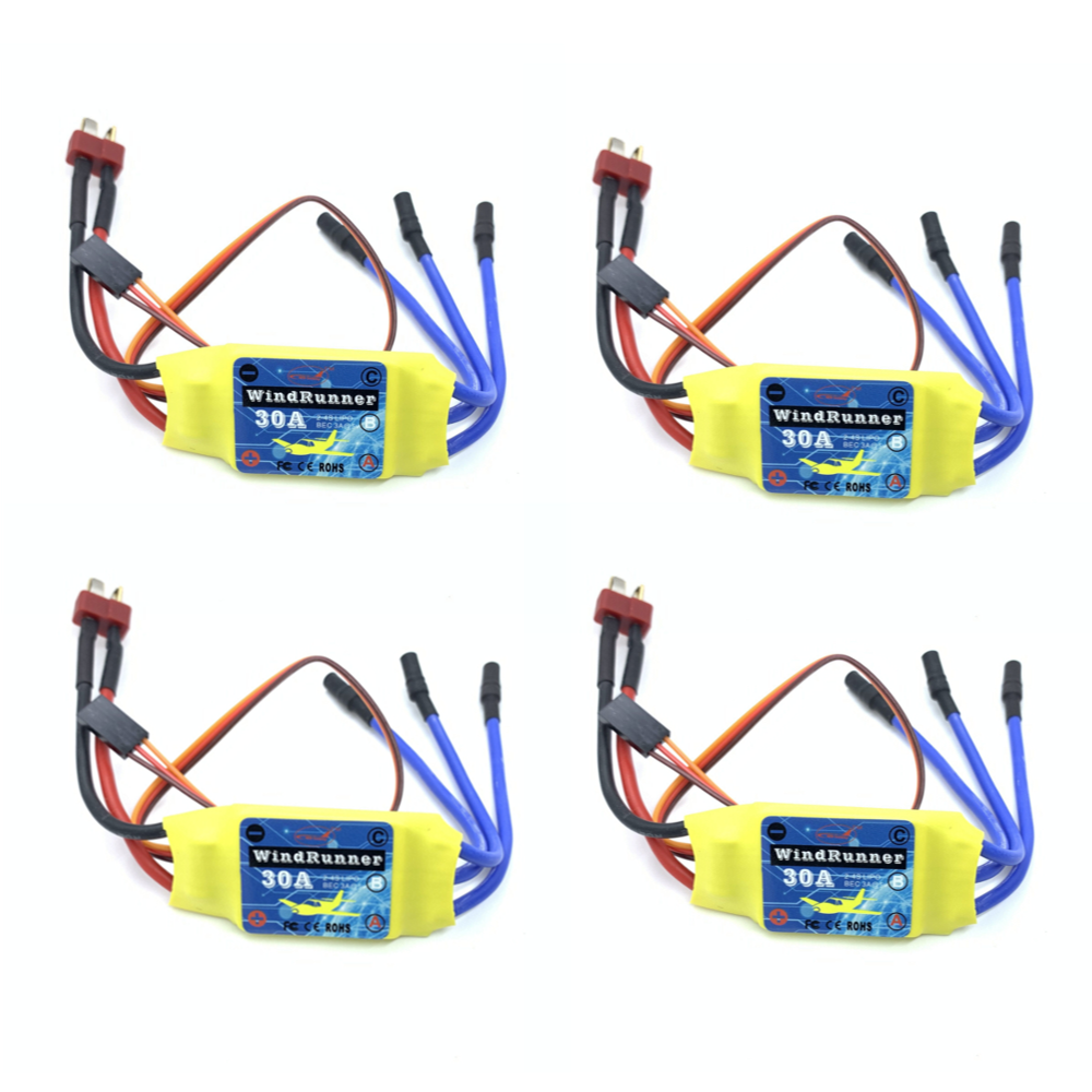 4PCS Brushless ESC 30A Speed Control T-Plug for 2212 Brushless Motor KT SU27 RC Airplane FPV Racing 