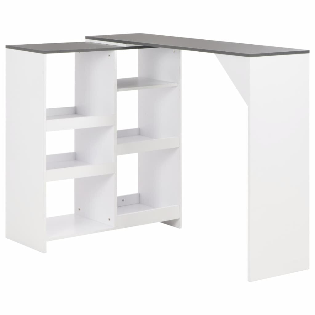 Bar Table with Moveable Shelf White 54.33