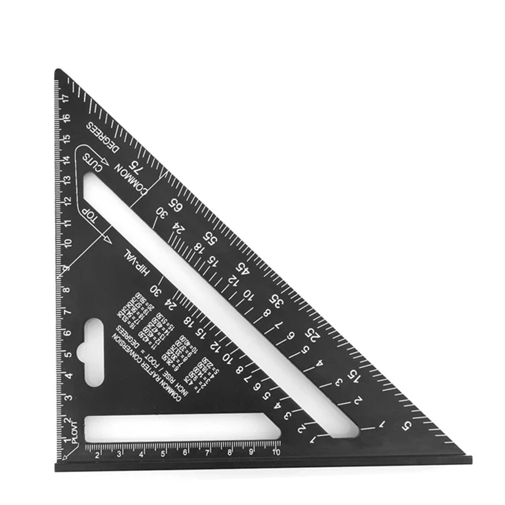 

7Inch Triangle Ruler Measurement Tool Aluminium Alloy Carpenter Set Square Angle Woodworking Tools Try Square Triangular