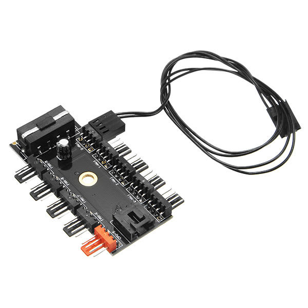 12V 10 Way 4pin Fan Hub Speed Controller Regulator For Computer Case With PWM Connection Cable CPU Fan Dedicated Interfa