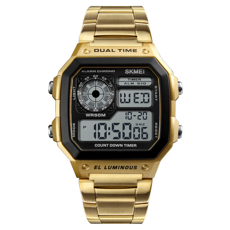 

SKMEI Multifunctionl Luminous Display Calendar Stopwatch Alarm Clock 3ATM Waterproof Men Digital Watch