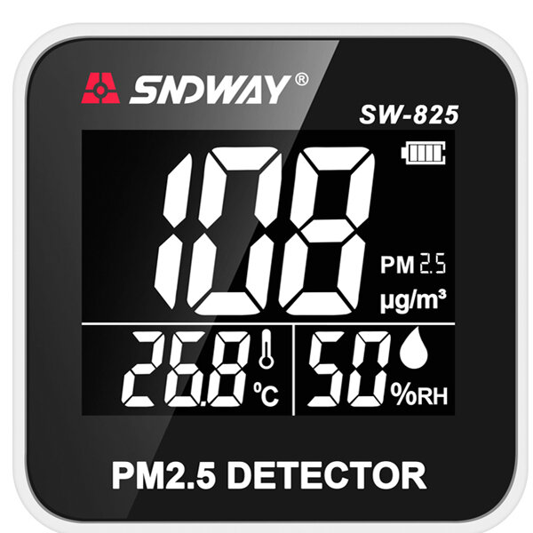 SNDWAY SW-825 Digital Air Quality Monitor Laser PM2.5 Gas Temperature Humidity Monitor
