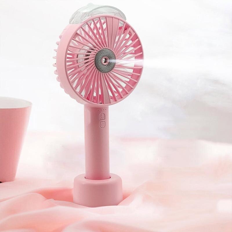 

Mini Portable Handheld Fan USB RechargeableAir Conditioner Humidfiying Spray Mist Fans Outdoor Office