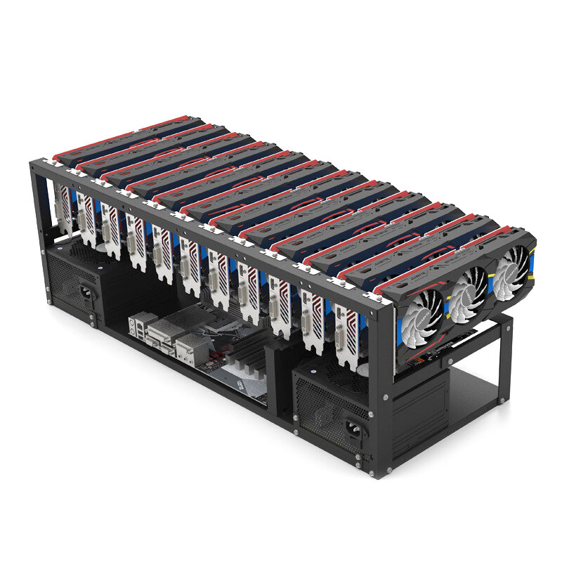 12 GPU Mining Rig Steel Open Air Miner Frame Case ETH/ETC/ZEC Ethereum Accessories Tools For Crypto 