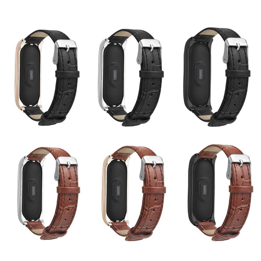 Bakeey replacement watch strap needle buckle genuine leather watch band for xiaomi mi band 3 non-original