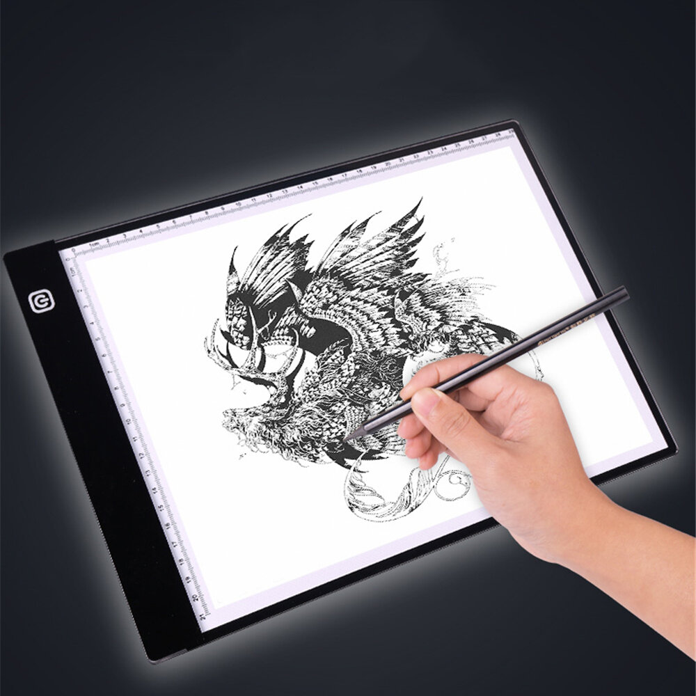

A3/A4 Drawing Tablet with Scale USB Powered Three Gear Dimming / Stepless Dimming Art Stencil Portable LED Drawing Board