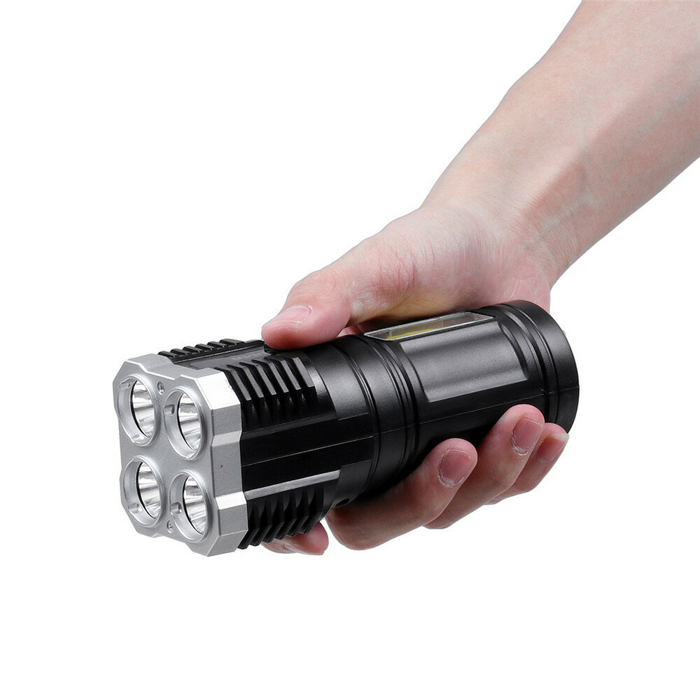 S3 4*LED+COB Ultra Bright LED Flashlight With Sidelight Built-in Battery 4 Modes USB Rechargeable Strong Spotlight Water