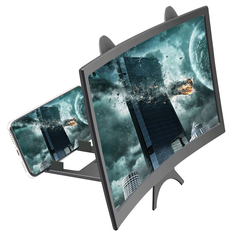 

Bakeey 12 inch HD 3D Curved Screen Magnifier Foldable Movie Video Screen Amplifier Lazy Desktop Mounts for all Cell Phon